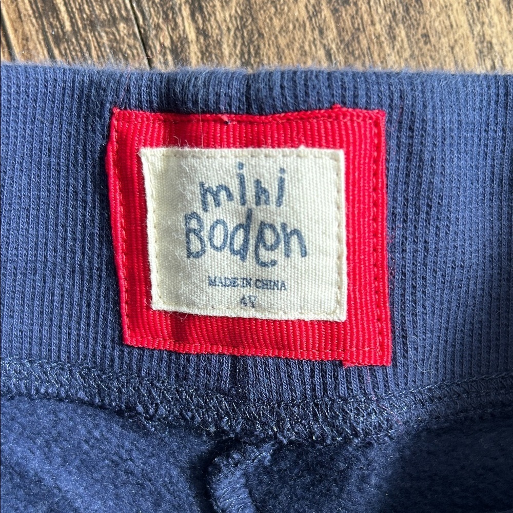 Mini Boden Navy Joggers with Red Accents - Picture 2 of 6